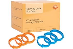 BOURN FREE 3NT 6 Pack Calming Collar for Cats - Calming Cat Collar, Cat Pheromone Collar, Cat Calming Collar for Anxiety - Efficient Relieve Reduce Stress Relief for Cats, Ideal for Meowing and Anxiety Reduction