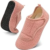 BARERUN Slippers for Women Men Wide House Diabetic Shoes for Women Men Warm Arthritis Edema Swollen Neuropathy Socks Slip on Adjustable Fuzzy Comfy Soft Womens Mens Bedroom Sliipers