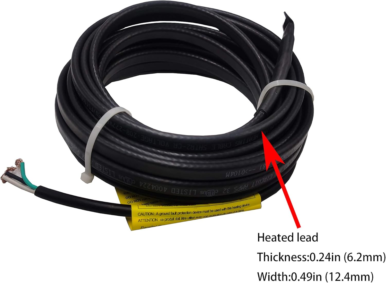 HEATIT PLSR2 6-feet 240V Self Regulating Heating Cable, Wet or Dry, Max. Circuit Length 200 ft. - - 