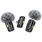 Hollyland Lark A2 Mini Duo(2TX + 1RX) Wireless Microphone, Noise Canceling | Plug &amp; Play, Detail-Rich Audio, 200m, AI Auto-Limit, 14H Use, Mini Microphne for iPhone17/16/15/Android, Vlog, Streaming