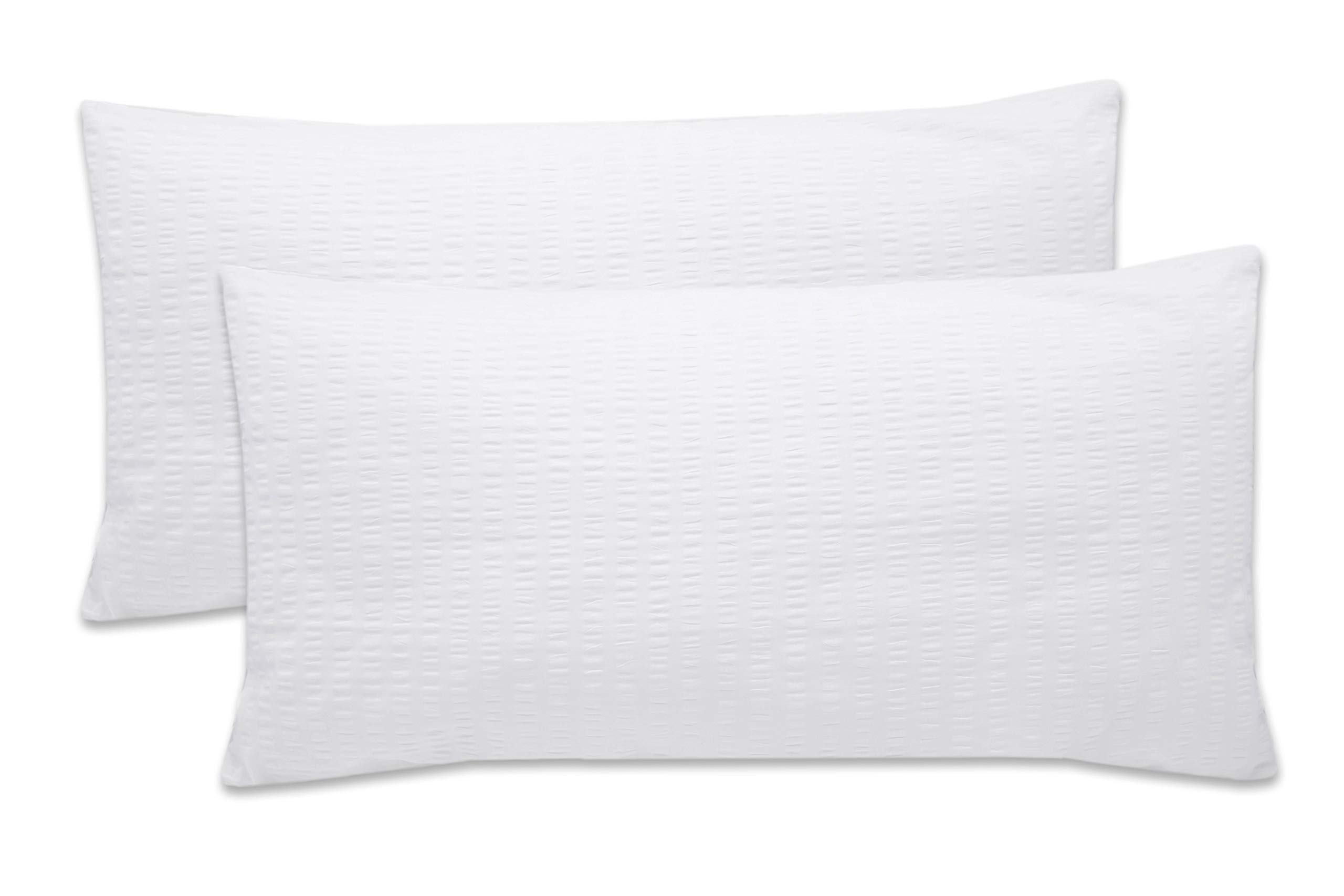 ZOLLNER set of 2 pillowcases cotton, 40x80 cm, white, zipper