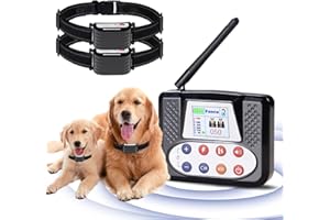 BCHARYA Wireless Dog Fence for 2 Dogs, Wireless Dog Fence System & Dog Training Collar