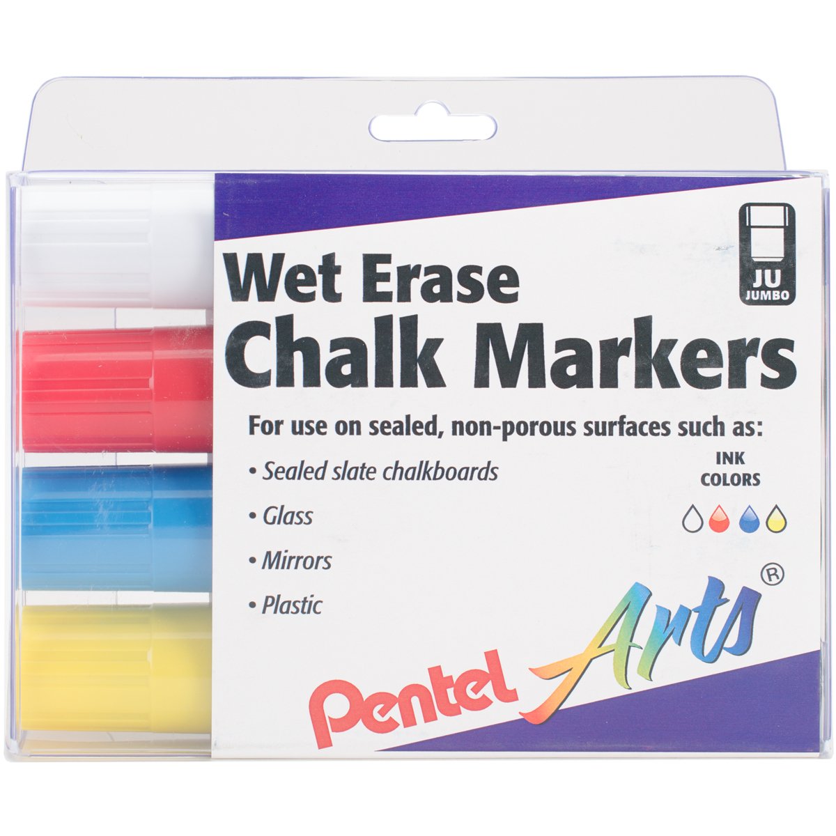 Pentel Arts Wet Erase Chalk Marker Set, Jumbo