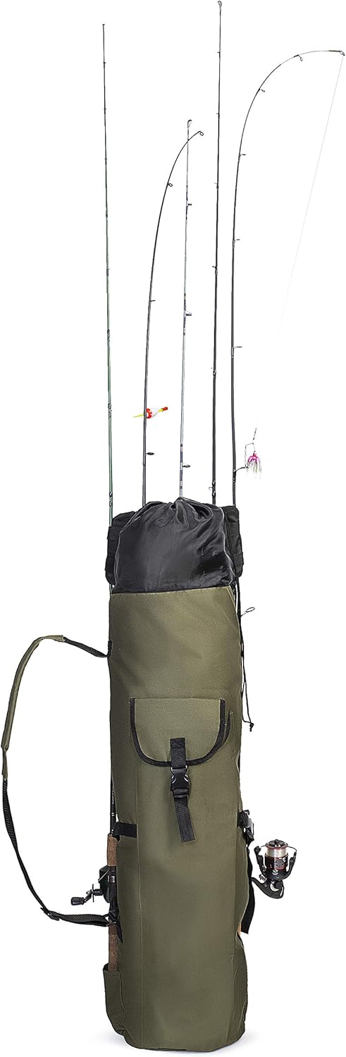 Besti Fishing Rod Organizer Bag (Portable) Shoulder Carry Home and Travel Storage | Professional Reel, Tackle, and Equipment Organization | Heavy-Duty, Water-Resistant : Sports & Outdoors