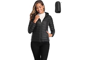 Valennia Women's Short Down Coat Packable Puffer Jacket With Hooded Winter Ultra Light Outerwear