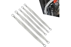 leechio 5 PCS Car Ground Strap, Copper Braided Vehicle Grounding Strap Connector, Universal Car Engine Ignition Coil Ground Strap Kit, Universal for Most Cars (Silver)