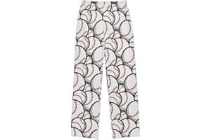 IHCVHQX Boys Pajama Pants Baseball Pattern Pajama Jogger Sleep Pants Lounge Pants M