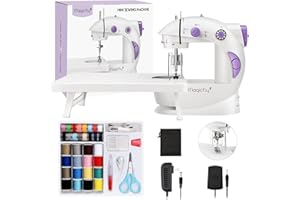 Magicfly Mini Sewing Machine for Beginner, Dual Speed Portable Sewing Machine with Extension Table, Light, Sewing Kit for Hou