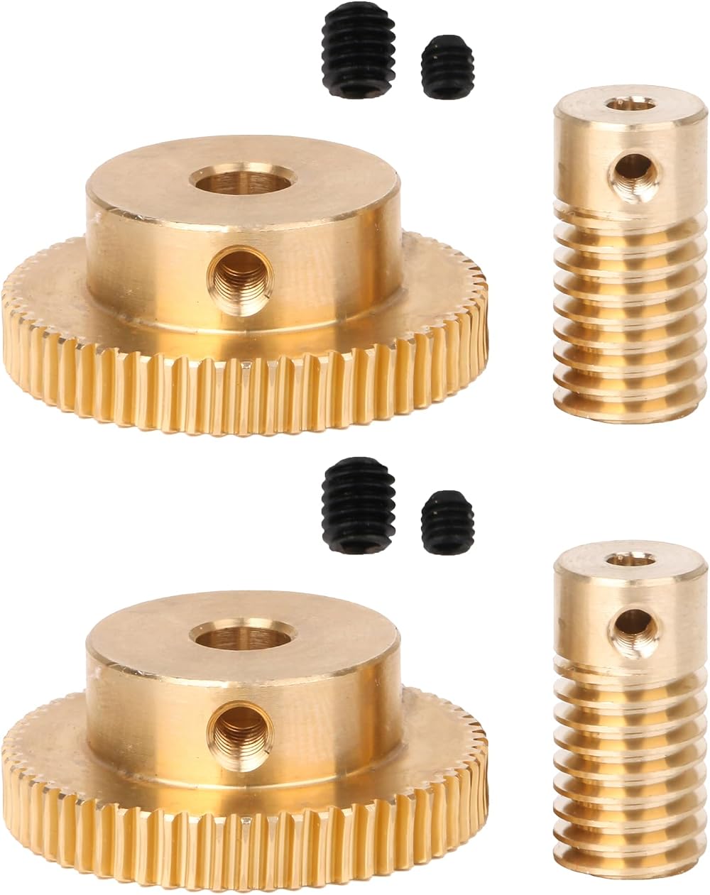 CNBTR Yellow Brass Gear Shaft 6mm Hole 31mm Outer Dia 60T Gear Wheel 0.5 Modulus