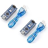 Nano V3.0 Module Mini Nano Board ATmega328P CH340G Chip 5V 16MHz with USB Cable Compatible for Arduino 2pcs