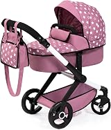 Bayer Design XEO Convertible Doll Pram 46cm Pink Stars Sun Canopy