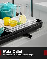 Kitsure Dish Drainer Rack 2-Tier Stainless Steel Space Saving Black view 5