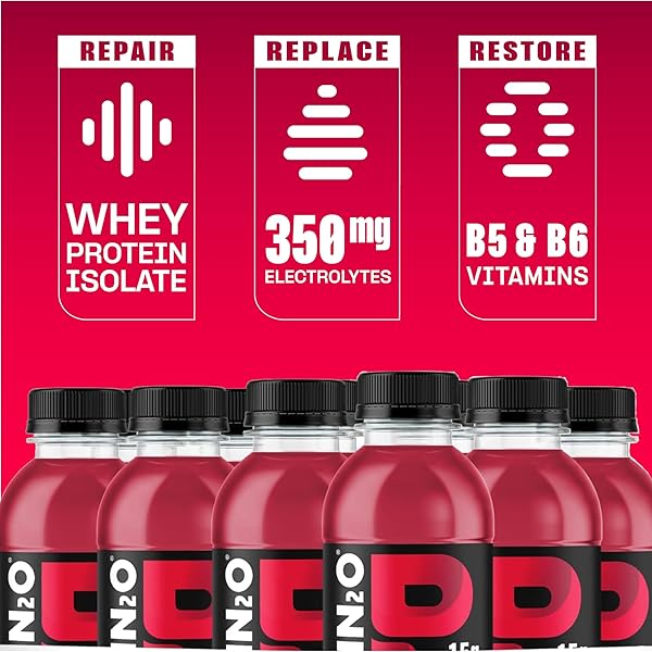 PROTEIN2O HYDRATION DRINK – 2-IN-1 LIQUID CLEAR WHEY PROTEIN ISOLATE AND ELECTROLYTE DRINK – 15G PROTEIN, VITAMINS B5, B6 – POST-WORKOUT RECOVERY – 16.9 FL OZ – 12 COUNT WILD CHERRY