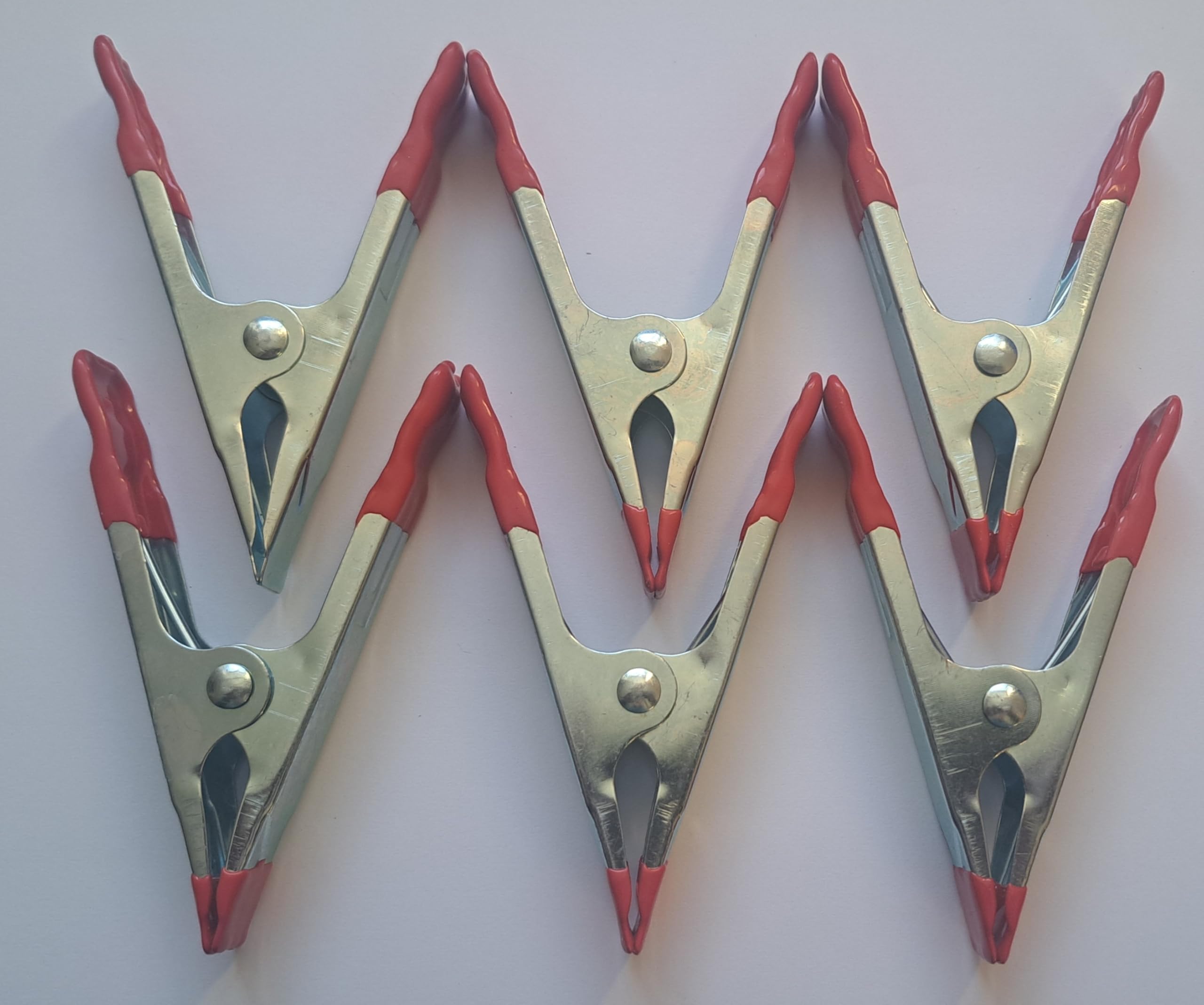 OCW Six 4 inch Metal Clamps Clips for DIY, Woodwork, Hobby and Household