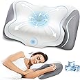 Ultra Pain Relief Sleeping Cervical Neck Pillow, Cooling Memory Foam Pillows for Neck Support, Ergonomic Contour Zoned Fits Side Back Stomach Sleeper (Gray)