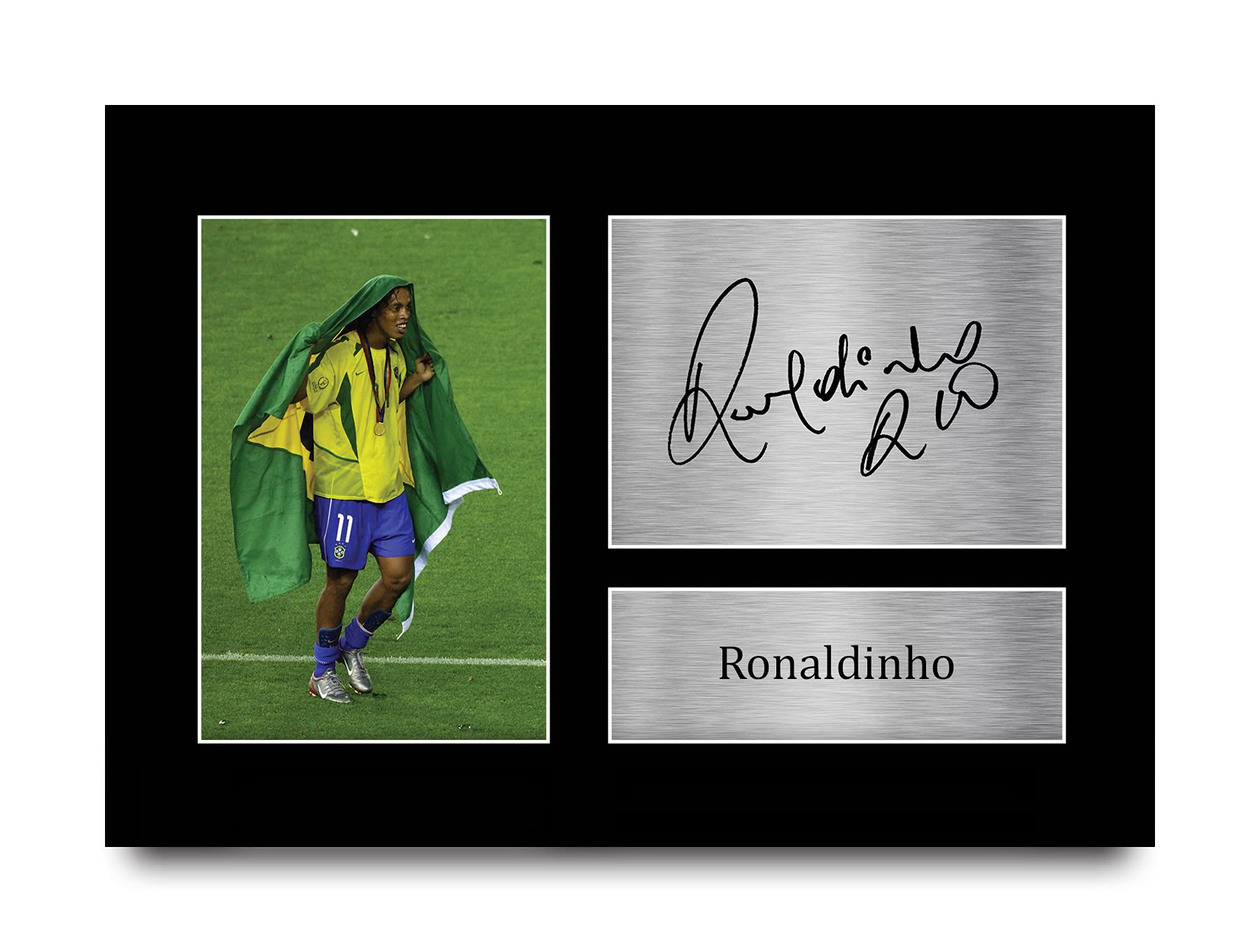 HWC Trading Ronaldinho Gift Signed A4 Printed Autograph Brazil Gifts Photo Display