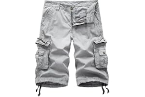 FOURSTEEDS Women's Cotton Loose Fit Zipper Multi-Pockets Twill Bermuda Drawstring Women Cargo Shorts