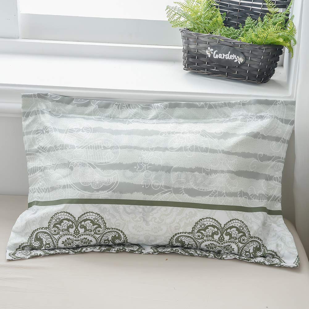 MH MYLUNE HOME Duvet Cover 3 Pieces Set- Ultra Soft Double Brushed Printed Microfiber Comforter Cover with 2 Pillow Case