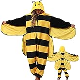 CWDGAGANB Bee Costume Adult Bee Onesie Pajamas Halloween Costumes Outfit Cosplay Sleepwear for Women Men