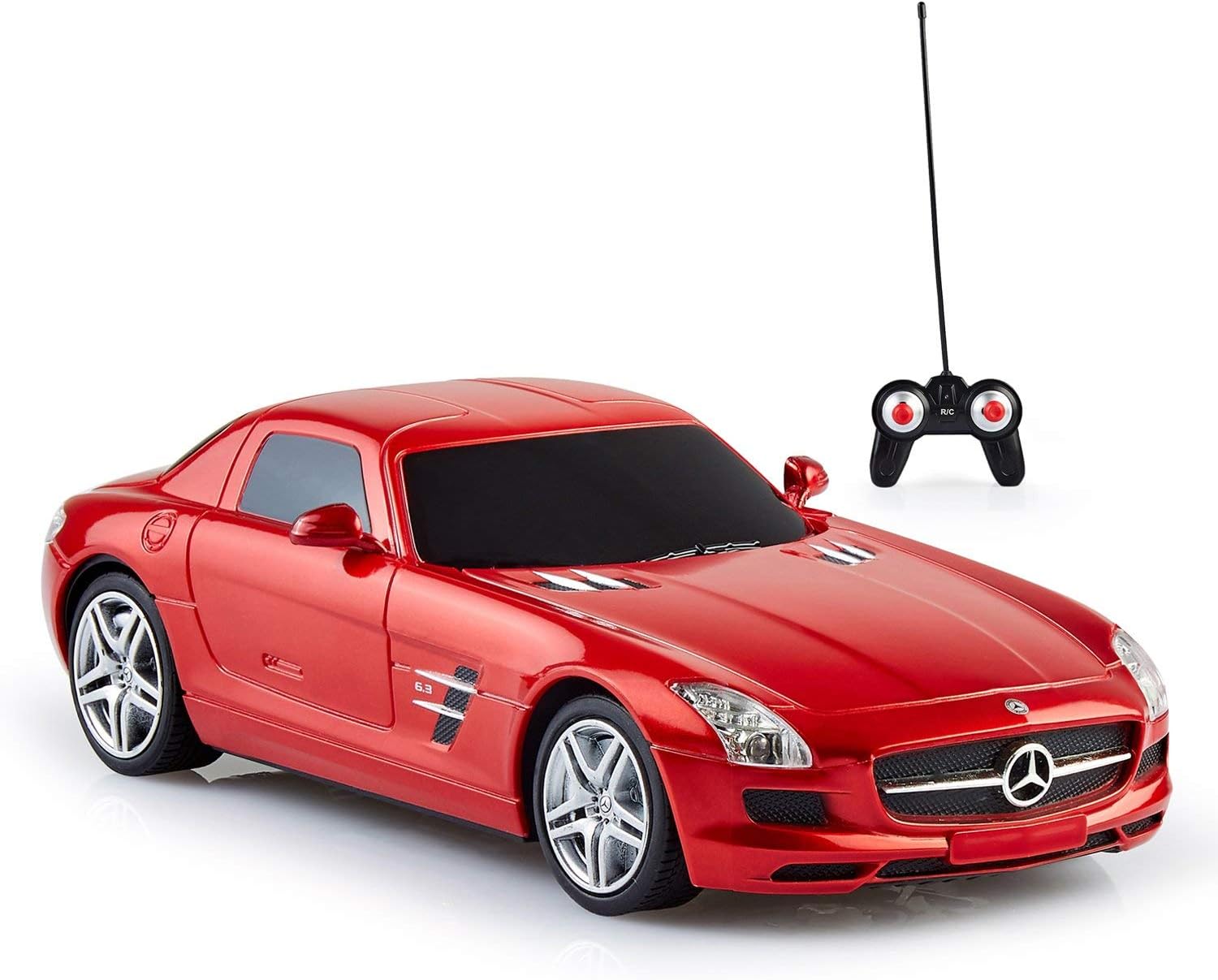 ToysCentral Remote Controlled Car Mercedes Benz SLS AMG, Officially Licensed 1:24 Scale Model, Red
