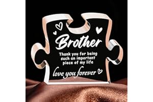 Quaintir Gifts for Brother, Birthday Gifts for Brother from Sister Brother - 4.9 x 3.7 inch Acrylic Block, Graduation Wedding Christmas Gifts for Brothers, Best Brother Gifts Ideas