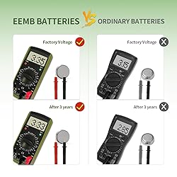 EEMB 10PACK 3V CR2032 CMOS Battery with Wire Leads