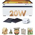 WECREAT Laser Engraver with Air Assist, 20W(20,000mW) Desktop Diode Laser Engraver and Cutter with Auto-Lifting Enclosure for Wood Acrylic Metal Leather DIY