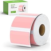 Nelko Genuine 2.25" x 1.25" Direct Thermal Labels, Barcode Labels Compatible with Nelko PL70E Label Printers, Self-Adhesive Labels, Barcode Stickers, Pink/1000 Labels (Commercial Grade)