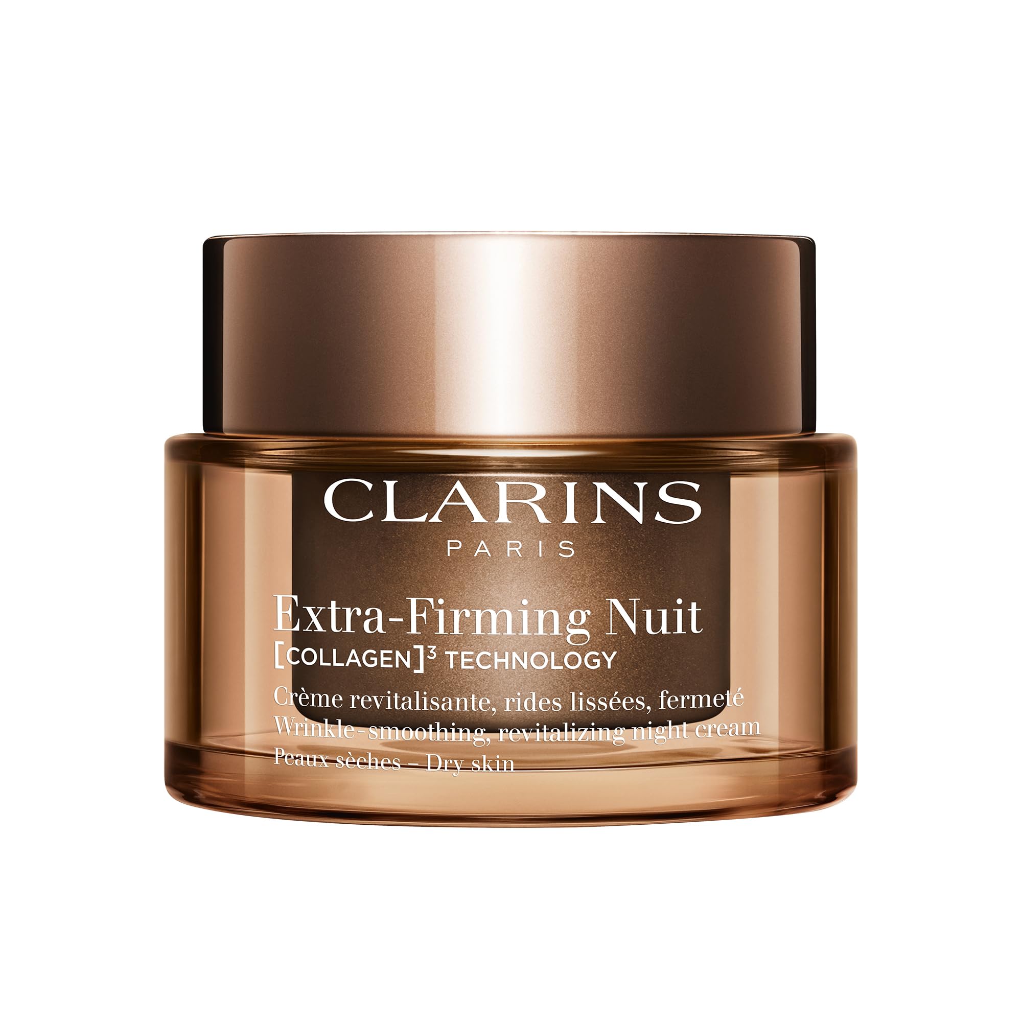 Clarins Extra-Firming Night Cream for Dry Skin | Anti-Ageing Moisturiser with Collagen Boosting Ingredients | Nourishing & Firming Face Cream | Refillable Packaging | 50ml