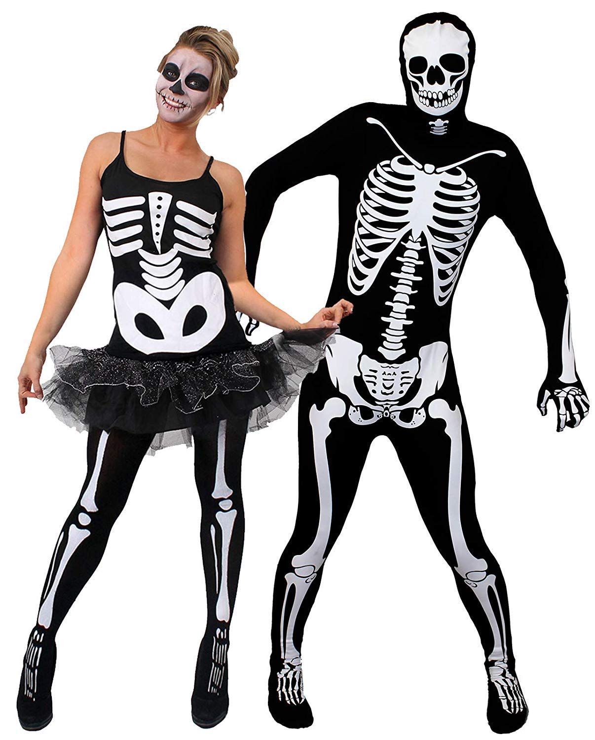 ILOVEFANCYDRESS COUPLES COSTUMES SKELETON COUPLE FANCY DRESS SEXY