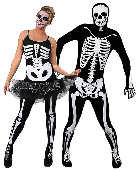 ILOVEFANCYDRESS COUPLES COSTUMES SKELETON COUPLE FANCY DRESS SEXY