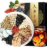 Ginseng Six Treasure Tea, Kidney tea formula Ginseng Six Treasure Tea, Natural Chinese Traditional Kidney Herbal Teas for Women & Men,10 Precious Ingredients Formula(25g*10pcs)