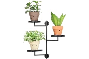 YFFSRJDJ Rotating Window Wall Plant Shelves Stand Holder, 3 Tiered Metal Floating Plant Shelf Hanger Indoor , Window Sill Gifts