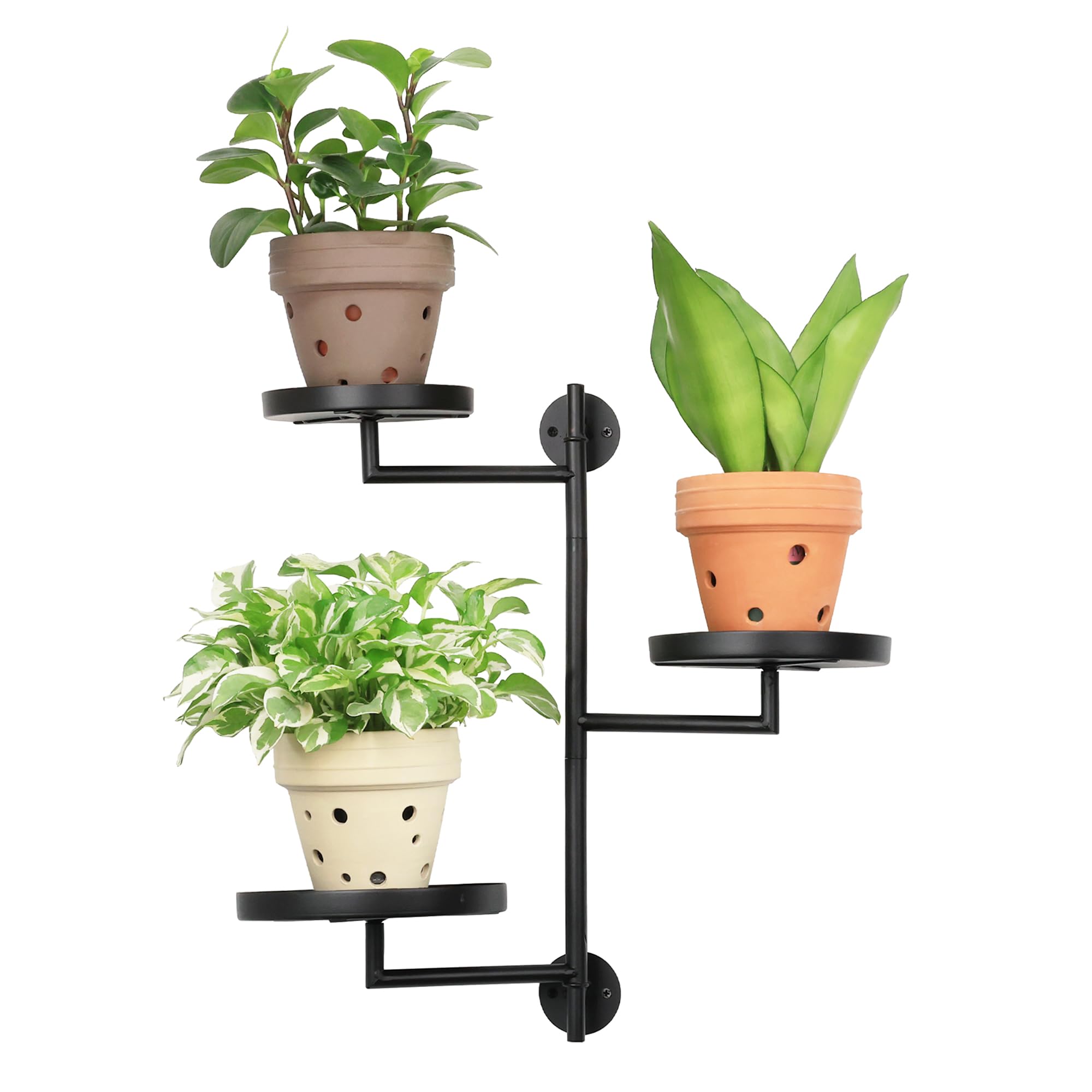 YFFSRJDJ Rotating Window Shelves - 3-tier Metal Plant Stand, Wall Mounted, Indoor Window Plant Shelf