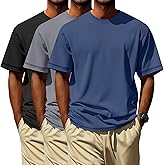 Neer 3 Pack Big and Tall Shirts for Men L-7xl, Short Sleeve Men Crewneck Tops Loose Casual Large T-Shirts Summer Basic Tee