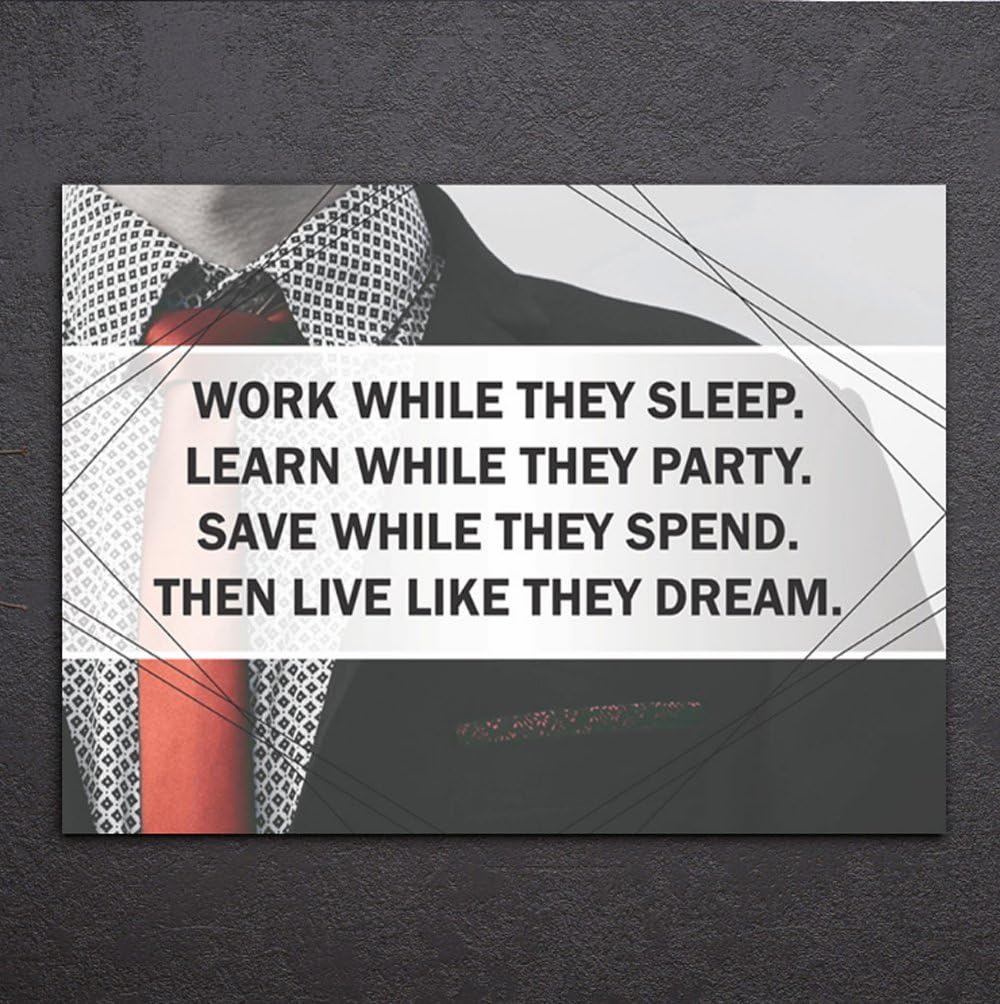 1PCS Framed Hustle Canvas Prints - 1 Piece Live Your Dream Artwork Canvas Painting on Wall Art for Office and Home Wall Decor (45x60cm (18x24inch))