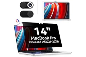 Magnetic Privacy Screen Protector Compatible with MacBook Pro 14 Inch (2021-2025, M1, M2, M3, M4, M5), Removable Anti Spy Blu