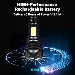 Rechargeable Flashlights 200000 High Lumens, Bright