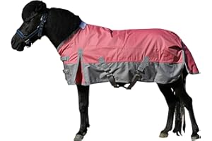 LEAFOREST 1200 Denier Waterproof Mini Shetland Rug Pony Rug Foal Rug Turnout Rug (no Filling) Pink Grey 48IN