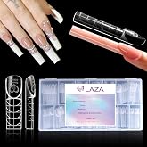 Laza 3D Reverse French Dual Form, 120pcs Nail Dual Forms for Poly Gel | Reusable Magic Caps Zone Nail Form With 15 Size Clear Plastic Form For Quick Nails Extension,Ideal For Diy Salon Nail Art
