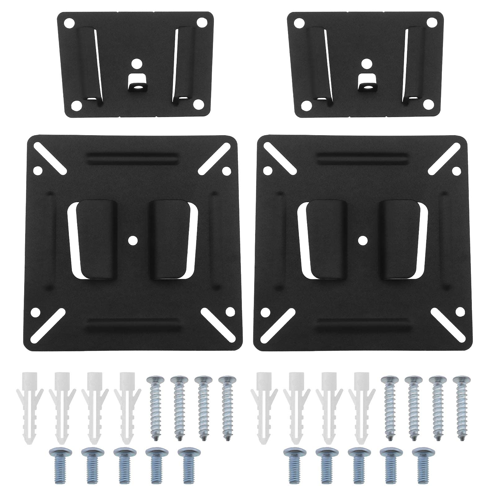Be In Your Mind 2 Sets Monitor Wall Mount Bracket for 14-24 Inch LCD TV Monitors Advertising Machines Industrial Screen Max Load 30lbs 15kg Up to 100x100mm