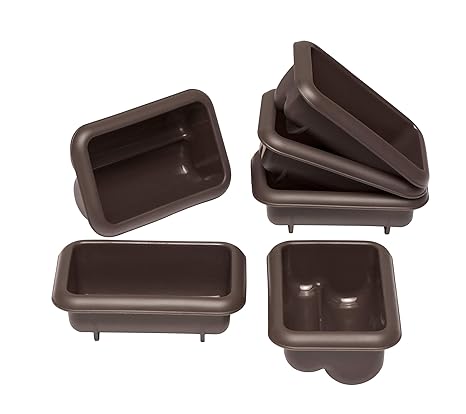 Lurch FlexiForm Mini Stollen Silikonbackformen, 6er Set, Silikon, Braun 9.1 x 5.6 x 3.9 cm