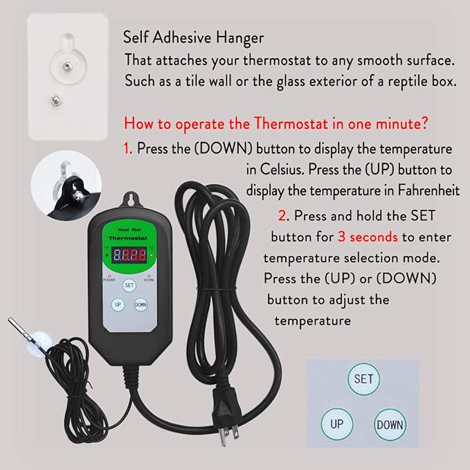 reptile heat mat with built in thermostat