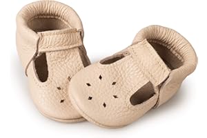 Littlebeemocs Soft Sole Infant, Baby and Toddler Shoes – Elastic T-Strap Italian Leather Baby Moccasin Shoes for Boys and Girls; Crib Shoes to Baby Walking Shoes Handcrafted in Europe