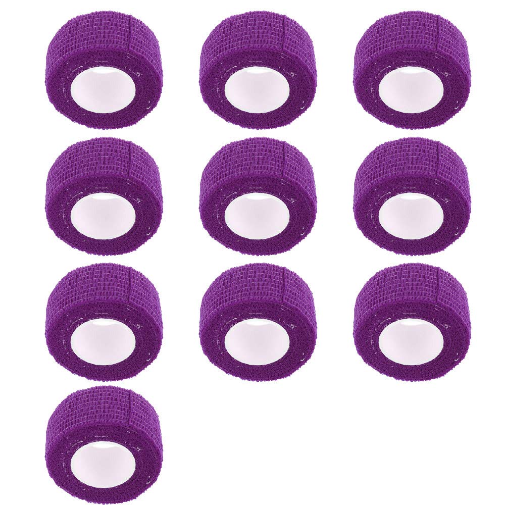Mintice 10 X Self Adhesive Cohesive Wrap Bandages Strong Elastic First Aid Tape Purple Color for Wrist Ankle Sport 4.5mx2.5cm