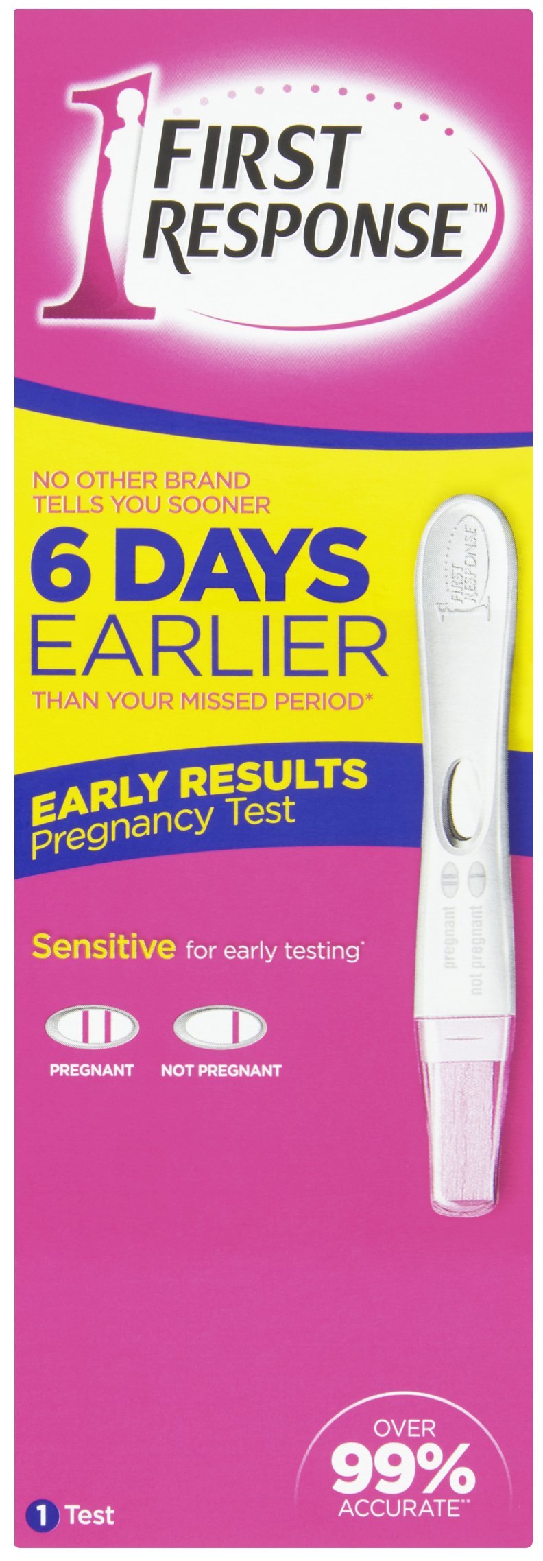 First Response - Early Result Pregnancy Test - Results in 3min - Over 99% accurate - 1 Test