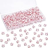 200PCS Baseball Beads, UHOMENY Baseball Shape Polymer Clay Spacer Loose Beads Ball Sports Beads for Bracelets Necklace Earrings Charm Making Craft DIY Supplies