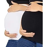 KUNINDOME Combination of Maternity Shirts Extenders and Pants Waist Extenders, Seamless Maternity Belly Band