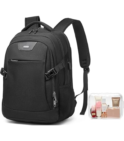 DUSLANG Travel Work Laptop Backpack With USB Charging Charger Port Fits 15.6 Inch Notebook Business Anti Theft College Computer Bag Back Pack for Women Men with Rain Cover
