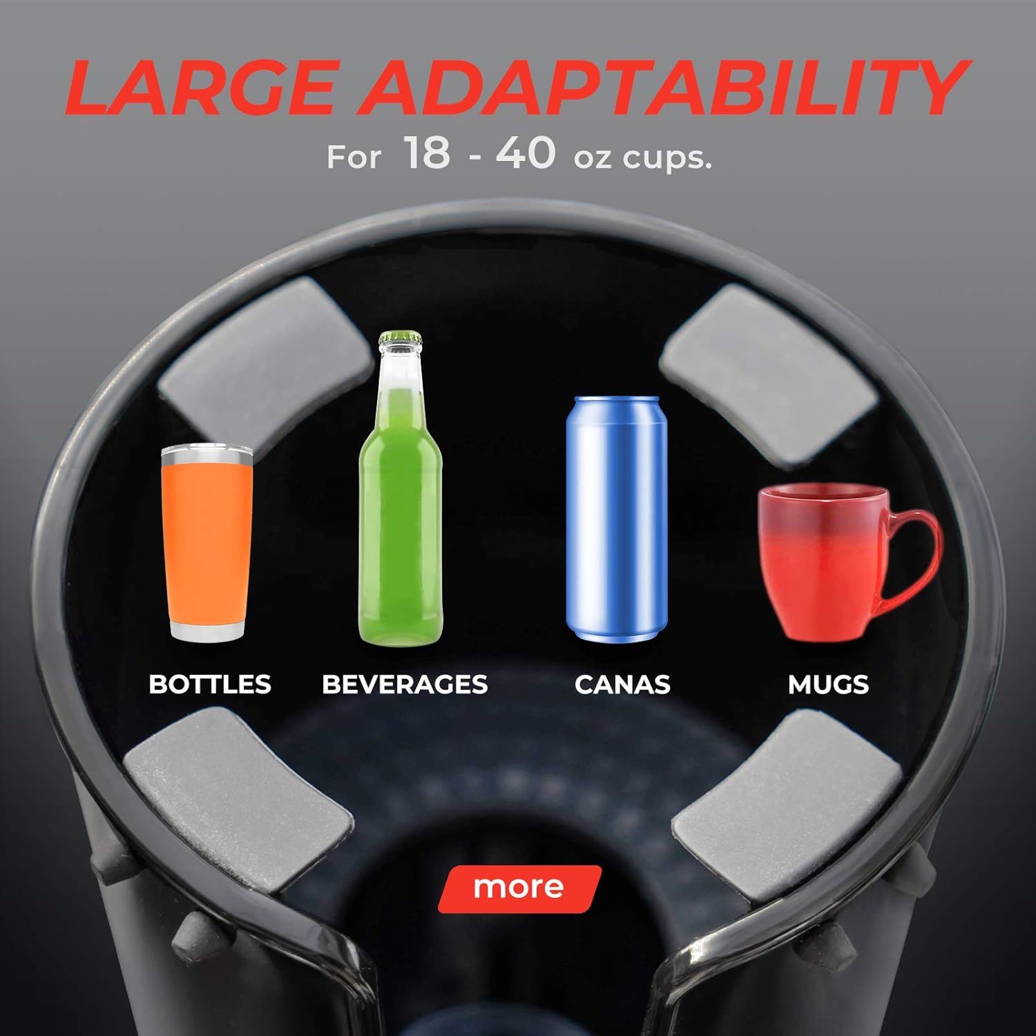 kemimoto Cup Holders for 18-40 OZ Bottles, Large Cup Holder Adapters Fit for Universal Car Cup Holder, Bottle Holders Compatible with UTV, Vehicle, RV, Golf Cart: Automotive